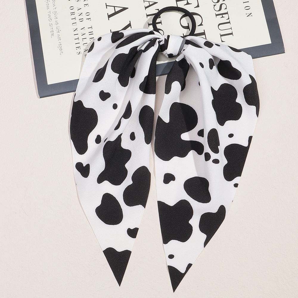 Wholesale Cow Streamers Fabric Hair Scrunchies